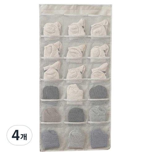 행거용 부직포 옷걸이 포켓 B type, 베이지, 4개