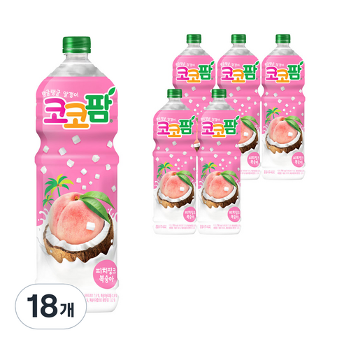 해태htb 코코팜 피치핑크 복숭아, 1.5L, 18개