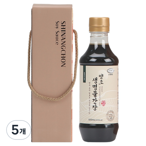 신앙촌 기쁨 1호 양조간장, 500ml, 5개