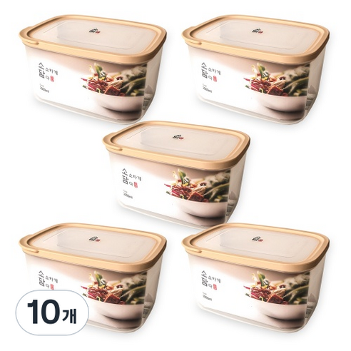 소담 직사각 밀폐용기 7호 베이지 3000ml, 10개