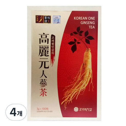 고려원 고려 인삼차 목함, 3g, 100개입, 4개