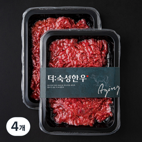더숙성한우 정육 다짐육 (냉장), 250g, 4개