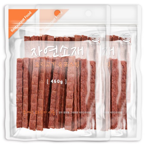 굿데이 자연소재 강아지 간식, 오리고기 육포 스틱 맛, 460g, 2개 pack