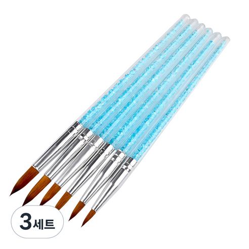 메이브라운 셀프 젤네일 아크릴 스톤브러쉬 6종 세트, 혼합 색상, 3세트