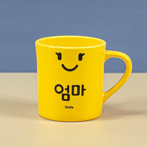 해피정코리아 스마일 패밀리 머그 엄마 370ml, 옐로우, 1개