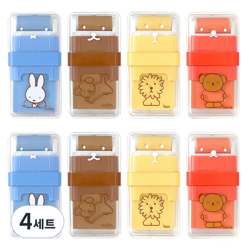미피 아이토빅 미피 롤러 지우개 4종 x 2p 세트, 혼합색상, 4세트