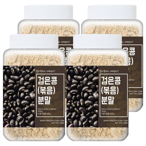 건강스토리 검은콩 볶음 분말, 4개, 200g