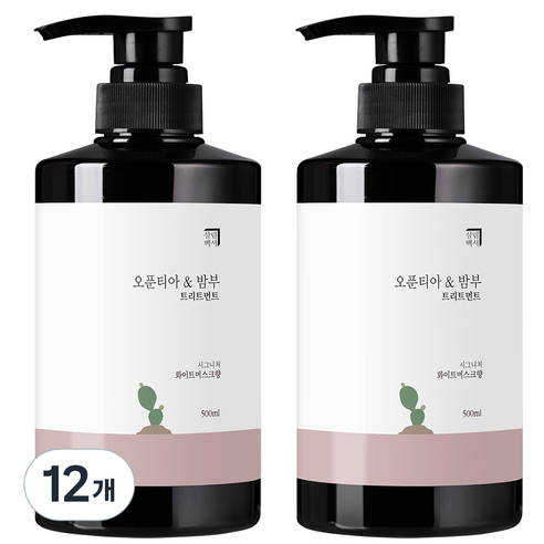 살림백서 오푼티아 앤 밤부 헤어트리트먼트 화이트머스크향, 500ml, 12개
