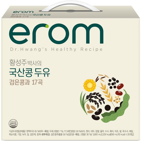 이롬 황성주 박사의 검은콩과 17곡 두유, 190ml, 20개