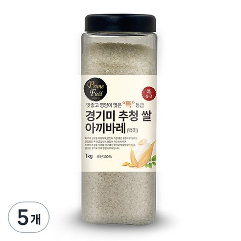 Prime Field 경기 추청 아끼바레 백미 특등급, 1kg, 5개