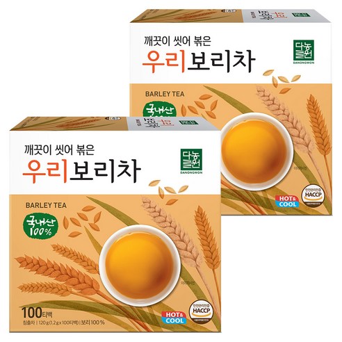 다농원 깨끗이 씻어 볶은 우리보리차, 1.2g, 100개입, 2개