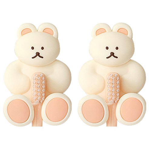 도낫도낫 실리콘 칫솔걸이, 크림, 2개