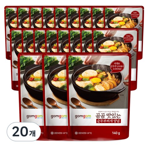 곰곰 맛있는 순두부찌개 양념, 140g, 20개