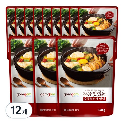 곰곰 맛있는 순두부찌개 양념, 140g, 12개