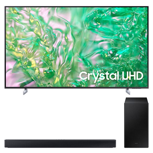 삼성전자 4K UHD Crystal TV + 사운드바 세트, 189cm(75인치), KU75UD8000FXKR(TV),HW-C450 (사운드바), 스탠드형, 방문설치