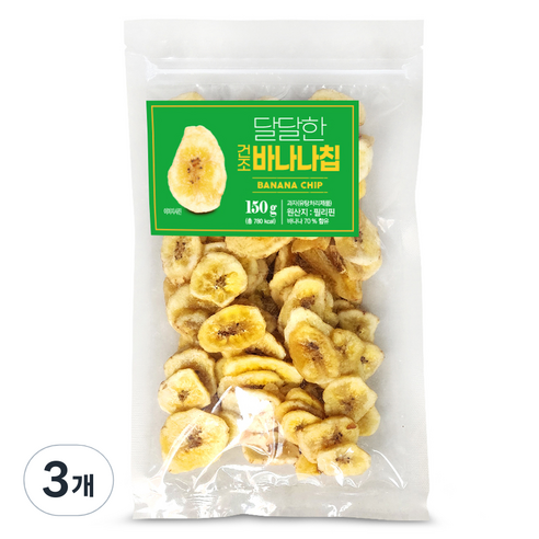 달달한 바나나칩, 3개, 150g