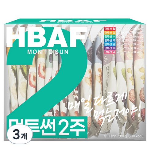 바프 먼투썬 2주 하루견과 280g, 3개