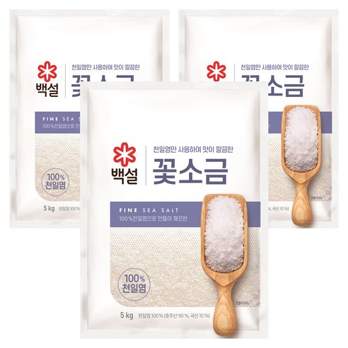 백설 꽃소금, 5kg, 3개