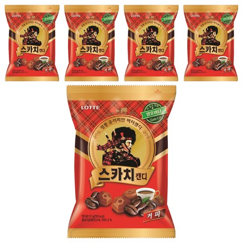 롯데웰푸드 스카치캔디 커피맛, 157g, 5개