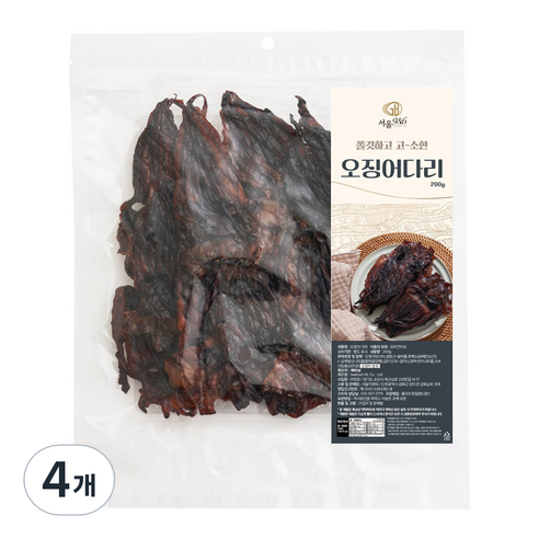서울지앤비 미니 오징어 숏다리, 200g, 4개