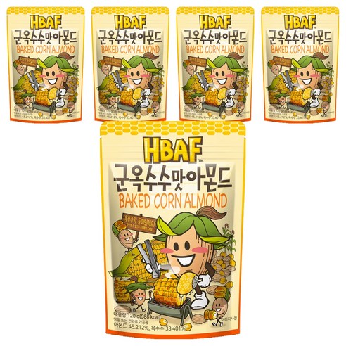 바프 군옥수수맛 아몬드, 120g, 5개