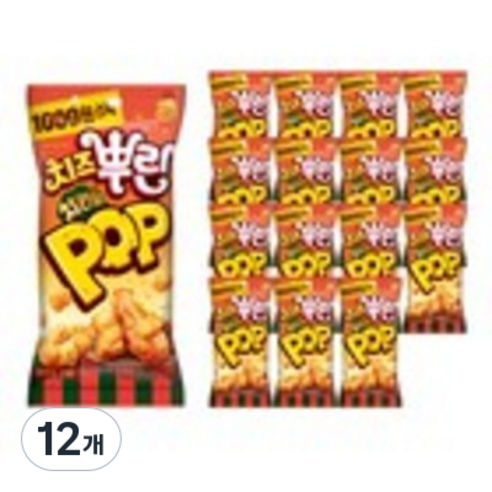 오리온 치즈뿌린 치킨팝, 65g, 12개