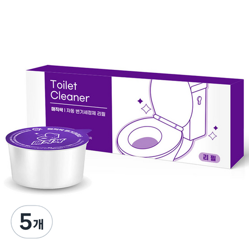 매직싹 대용량 자동 변기세정제 리필 3p, 180g, 5개
