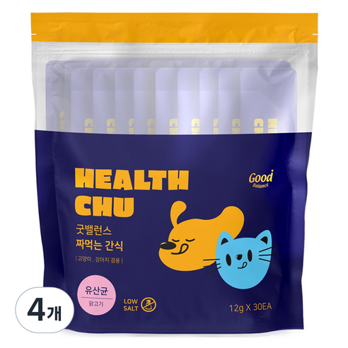 굿밸런스 반려동물 짜먹는 간식 30p, 닭고기, 360g, 4개