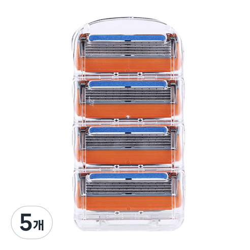 큐지오 퓨전 파워 질레트 호환용 면도날, 4개입, 5개