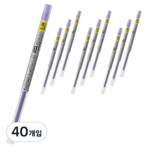 스타일핏 유니볼 시그노 젤잉크 리필심 UMR-109 0.38mm, 바이올렛, 40개
