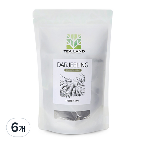 티랜드 다즐링 홍차 티백, 1g, 20개입, 6개