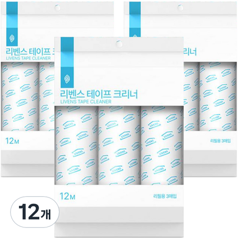 자우버탁 사선컷팅 돌돌이 테이프 클리너 리필 3p, 12개