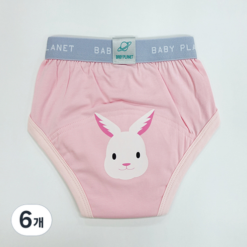 베이비플라넷 밤부 배변훈련팬티 마이 페이보릿 버니, 혼합색상, 6개