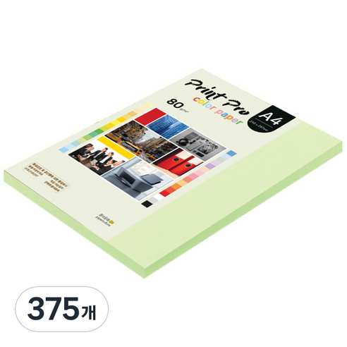 종이문화 프린트 프로 칼라 복사용지 No 13 에메랄드 80g, A4, 375개