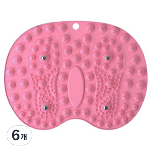 발지압 마사지 매트 MH099 44 x 35 cm, 6개, 핑크