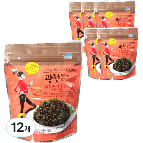 미스김자반 광천 새우 멸치, 40g, 12개