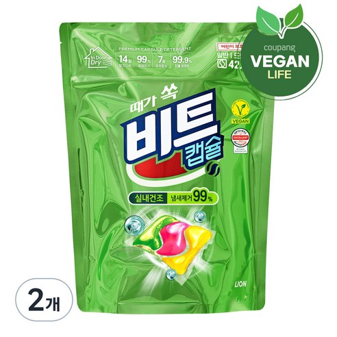 비트 실내건조 캡슐세제, 42개입, 2개