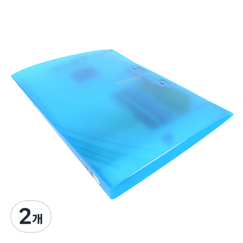 알파 비비드 컬러칩 더블레버화일 A4, 파랑, 2개