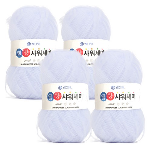 연일섬유 웰빙샤워세미 뜨개실 4p, 01번 화이트, 4개