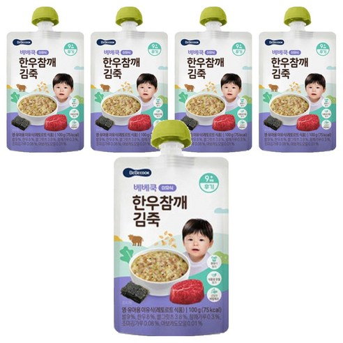 베베쿡 한우 참깨 김죽 실온이유식 후기 100g, 5개
