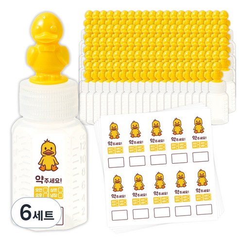 코멧 오리캐릭터 12cc물약병 & 방수 스티커 100P, 6세트