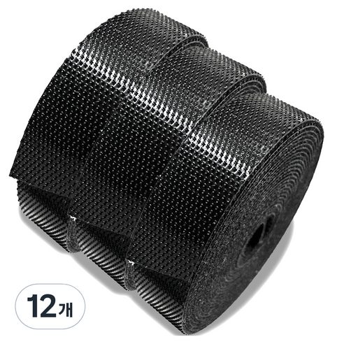 엔더 벨크로 찍찍이 케이블 타이, 12개, 블랙