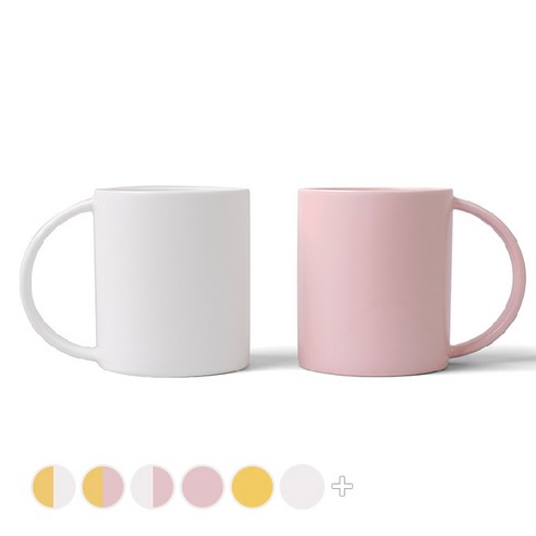 볼볼홈파티 빅머그 600ml, 밀크화이트, 파우더핑크, 2개