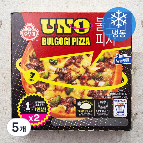오뚜기 UNO 불고기 피자 (냉동), 180g, 2개입, 5개