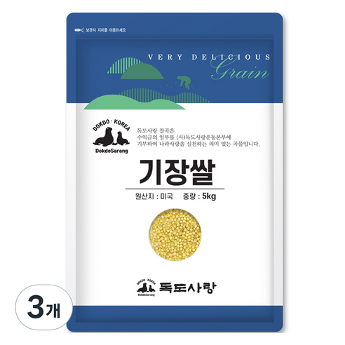 독도사랑 기장쌀, 5kg, 3개