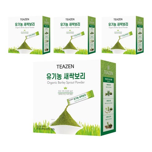 티젠 유기농 새싹보리 분말스틱, 60g, 4개