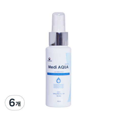 메디아쿠아 살균 소독제, 80ml, 6개