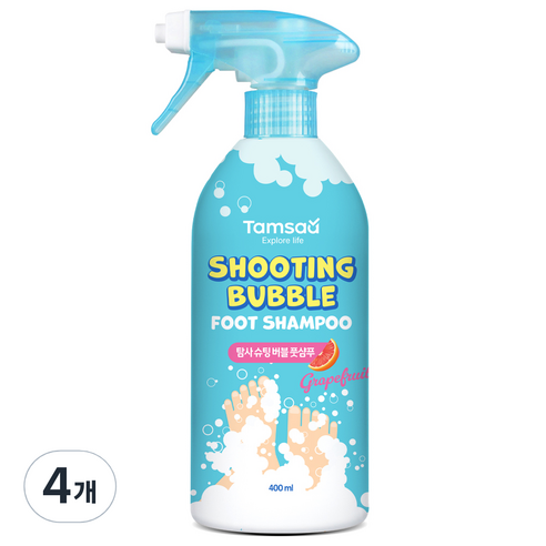 탐사 슈팅버블 풋샴푸 자몽모히또향 400ml, 1개입, 4개