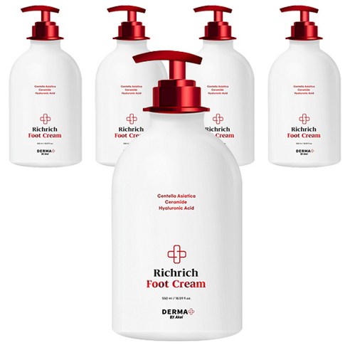 아케이 더마 리치리치 고보습 각질케어 풋크림, 1개입, 5개, 550ml