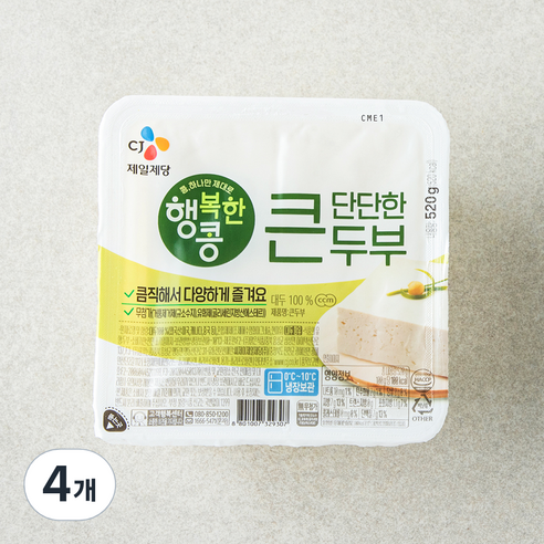 행복한콩 큰두부, 520g, 4개